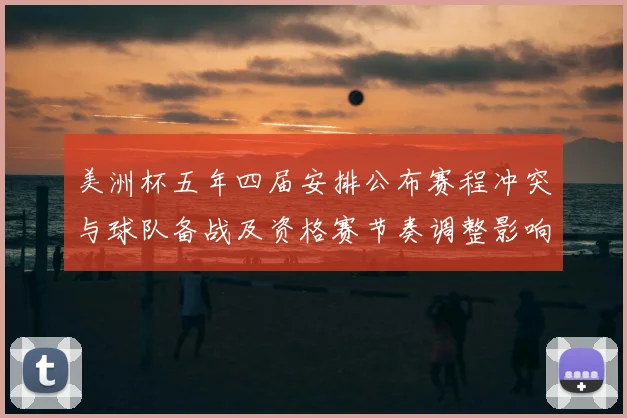 美洲杯五年四届安排公布赛程冲突与球队备战及资格赛节奏调整影响